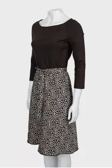 Animal print fitted dress