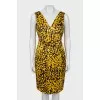 Printed dress with accent waist