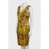Printed dress with accent waist