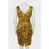 Printed dress with accent waist