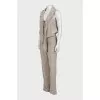 Silk jumpsuit with tie