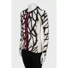 Black and white wool and silk cardigan