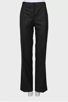 Gray flared trousers with arrows