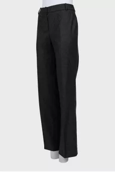 Gray flared trousers with arrows