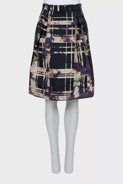 Printed fitted skirt