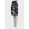 Printed fitted skirt