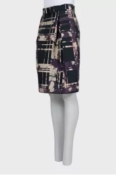 Printed fitted skirt