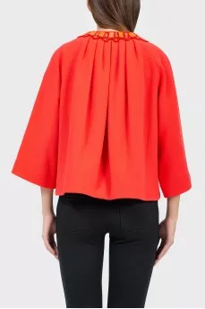 Loose fit jacket with cropped sleeves