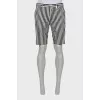 Men's black and white striped shorts