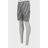 Men's black and white striped shorts