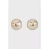 Round earrings with signature logo