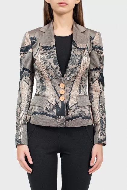 Jacket in abstract print