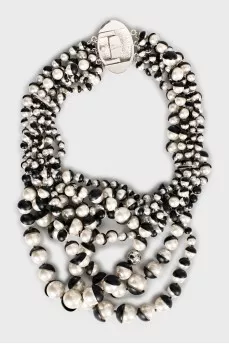 Black and white pearl necklace