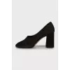 Suede block heels