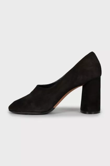 Suede block heels