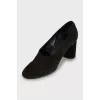 Suede block heels