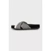 Combined textile and leather slides