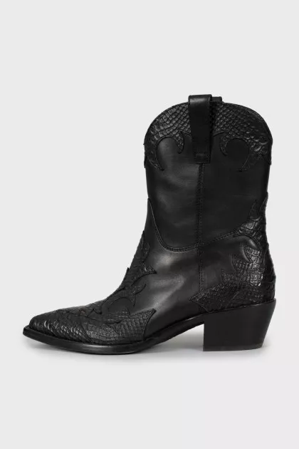 Leather Cossacks with decor
