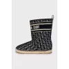 Textile ugg boots with signature print