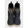 Textile ugg boots with signature print