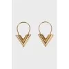 Gold earrings with engraving