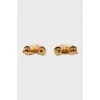 Gold earrings with engraving