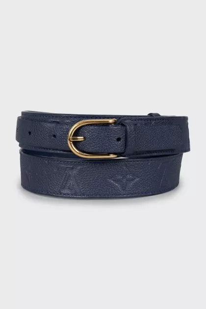 Belt with signature embossed leather