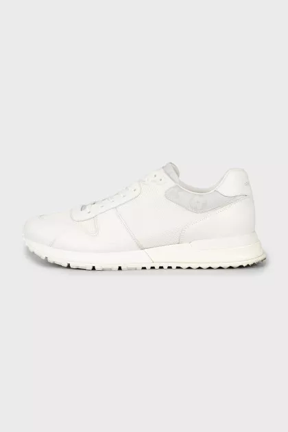 Men's white sneakers with brand logo