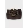 Embossed leather belt