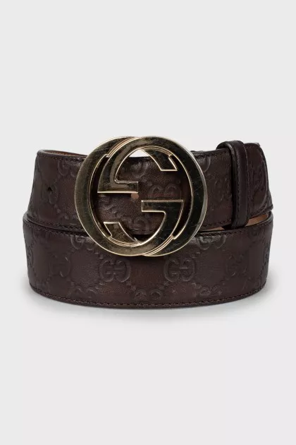 Embossed leather belt