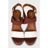 Two-tone high wedge sandals
