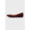 Burgundy Pointed Toe Ballet Shoes