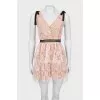 Fitted dress with sequins and lace