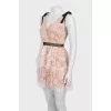 Fitted dress with sequins and lace