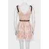 Fitted dress with sequins and lace