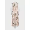 Wrap midi dress in floral print