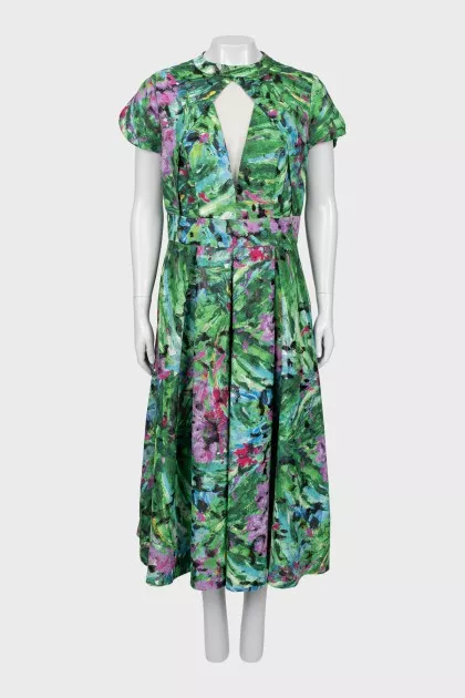 Floral fitted midi dress