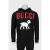 Men's hoodie with signature print