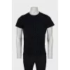 Men's velor T-shirt with embossed print