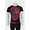 Men's T-shirt with raised print