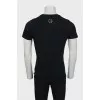 Men's T-shirt with text print and rhinestones