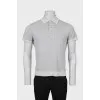 Men's gray straight-fit polo