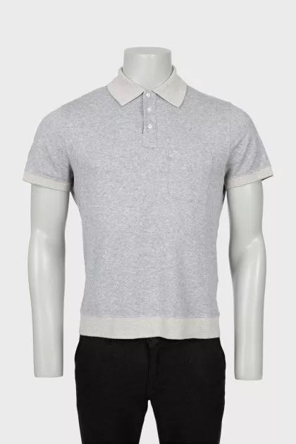 Men's gray straight-fit polo
