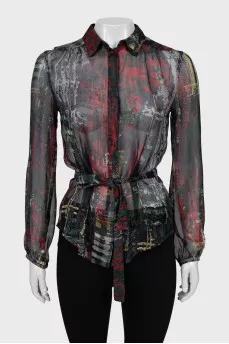 Translucent shirt with belt