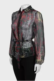 Translucent shirt with belt