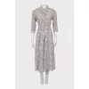 Midi dress with belted print