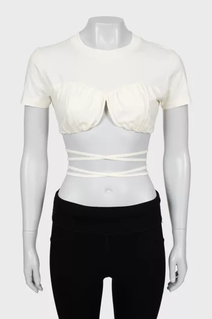Short sleeve top with ties