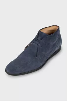 Men's blue suede shoes