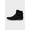Men's suede shoes with buckle