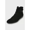 Men's suede shoes with buckle